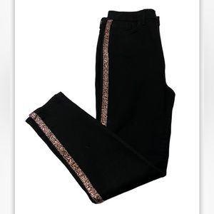 Black jeans with Animal print Trimming- Size 31